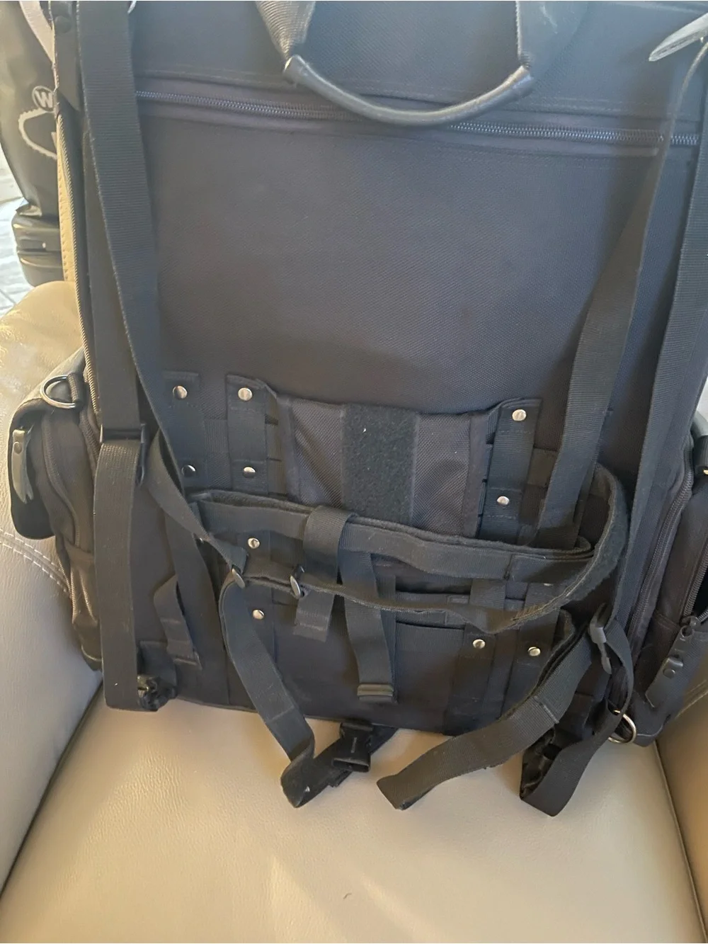 Black Men's Motorcycle Backpack